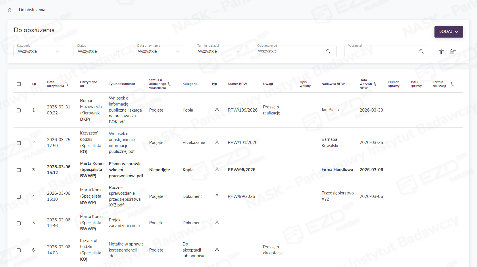 Moduł Do obsłużenia